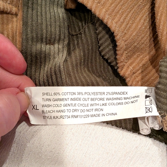 Stoosh Colorblock Corduroy Button-Up Shirt - XL - Picture 3 of 7